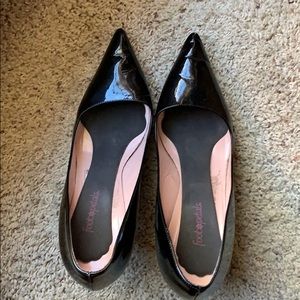 Kate Spade black patent pumps